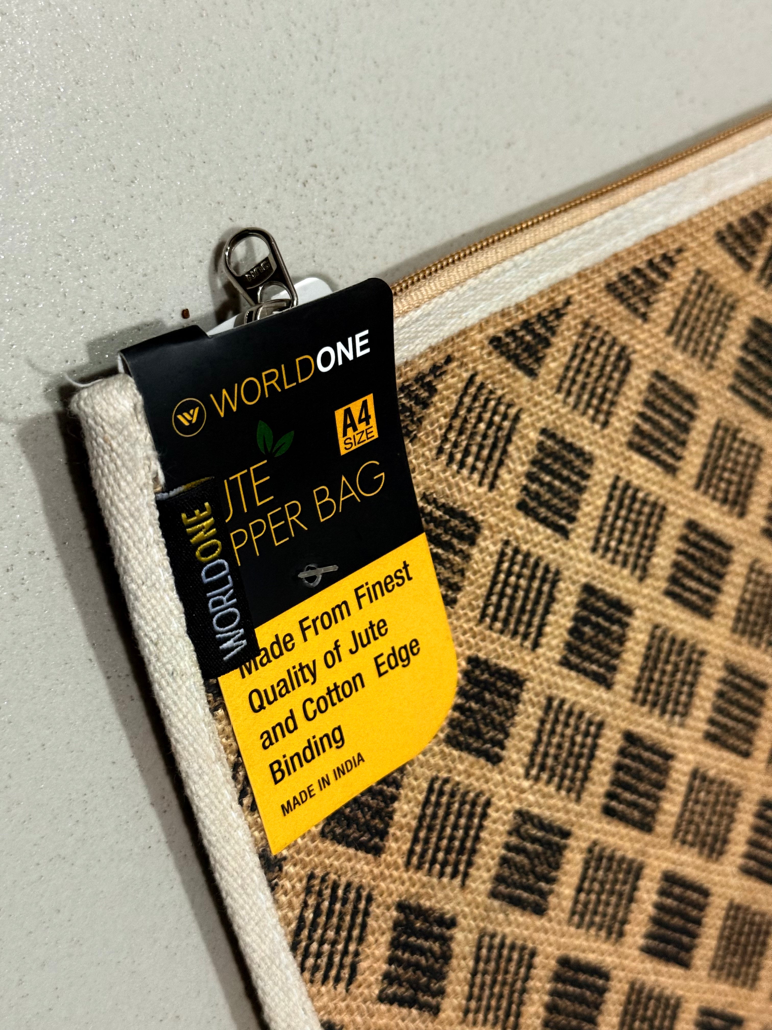 Zipper Jute File Folder