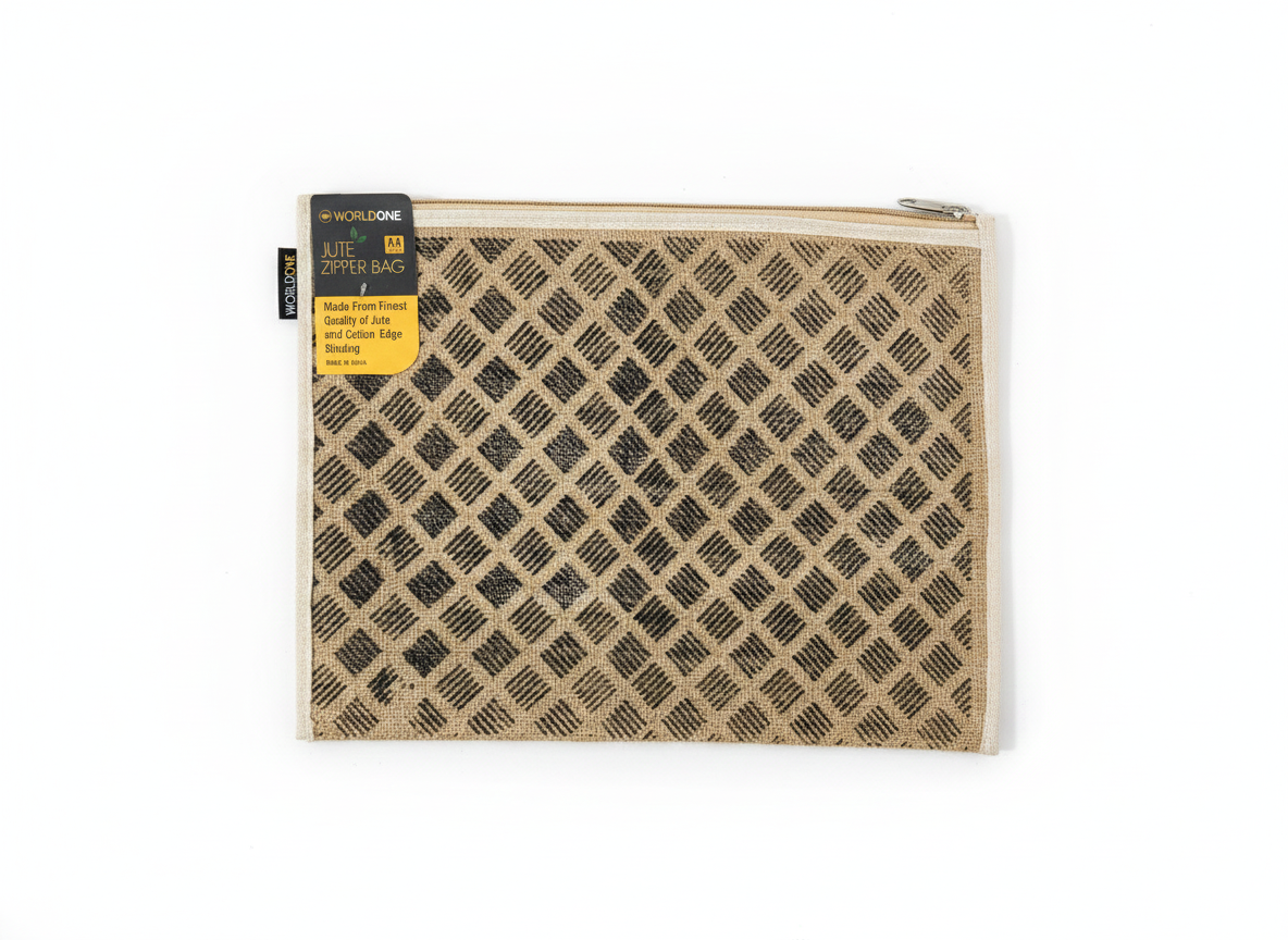 Zipper Jute File Folder