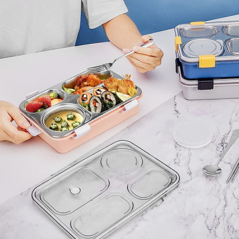 900 ML 4-Compartment Stainless Steel Lunch Box