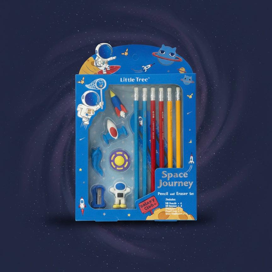 Space Journey Pencil and Eraser Set