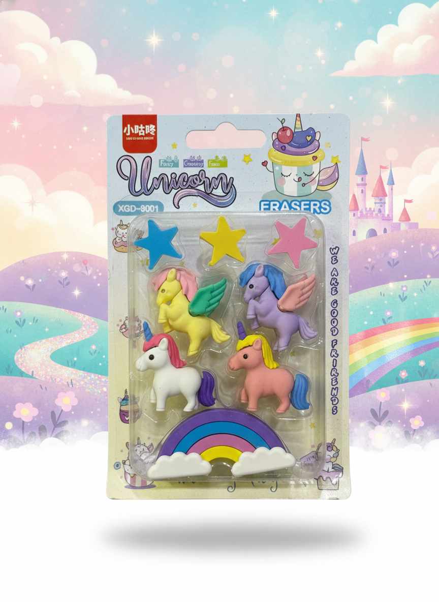 Unicorn Fancy Eraser Set of 5