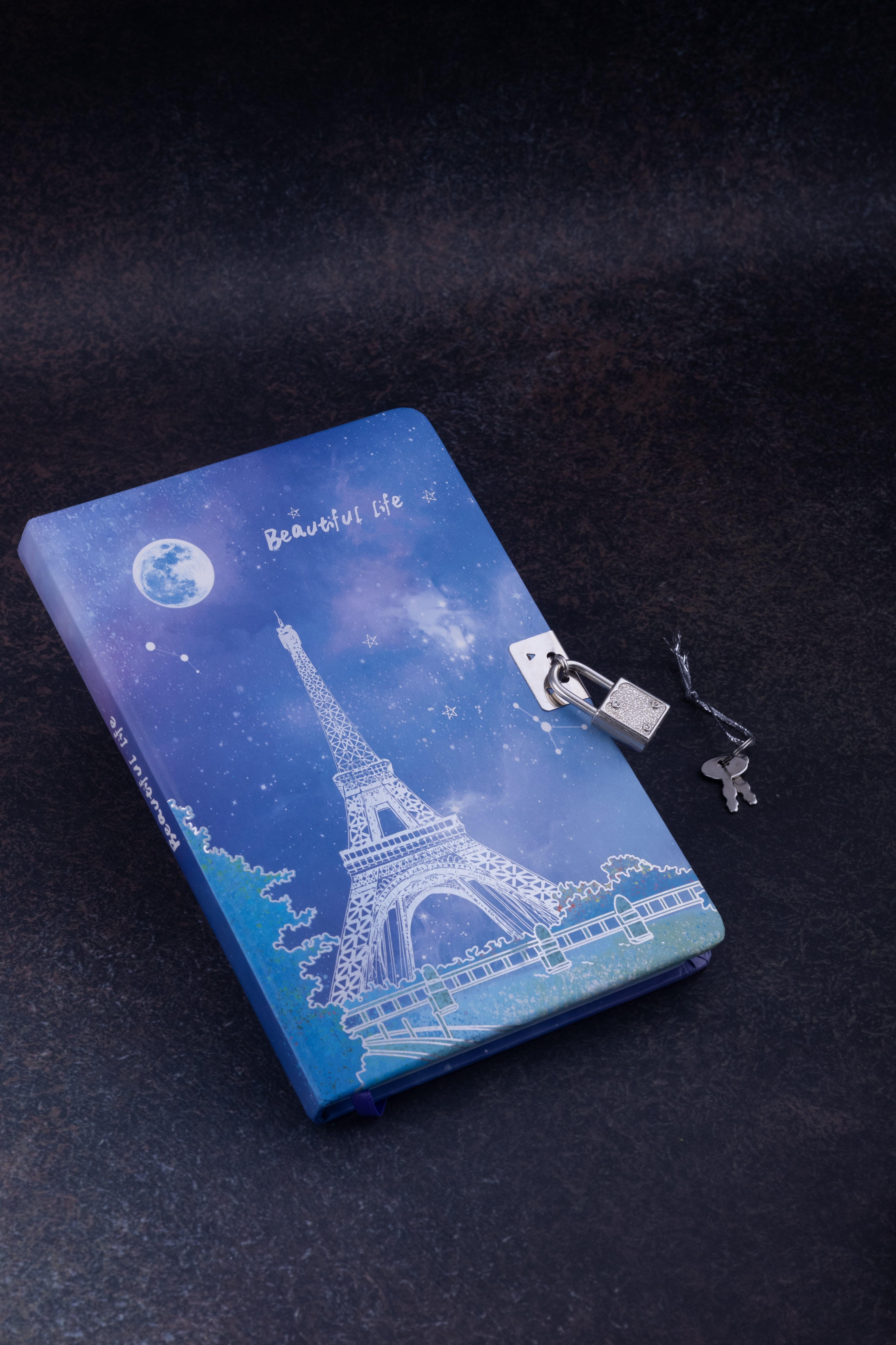 Paris Night Sky Lock Diary