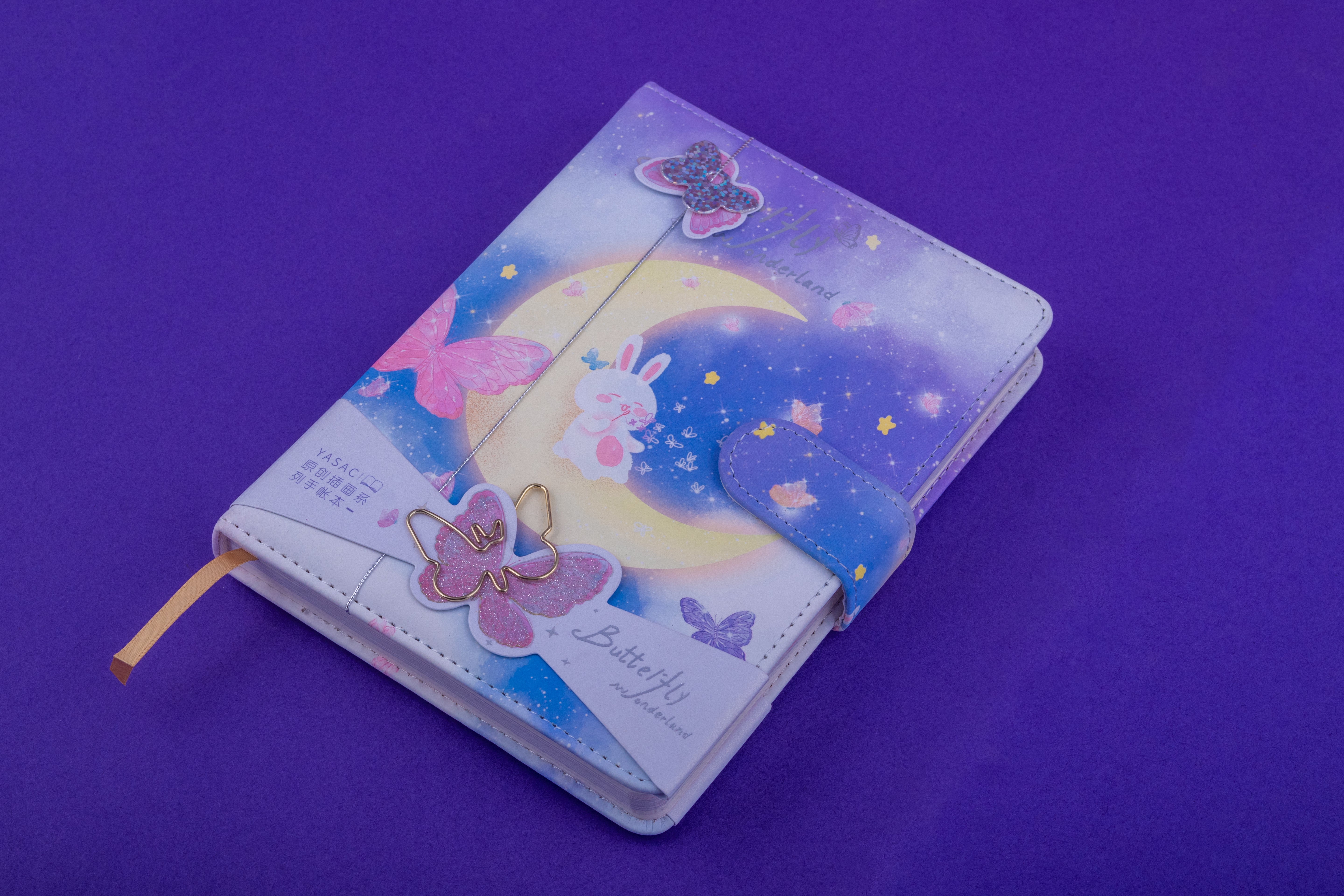 Starlight Bunny & Butterfly Magnet Lock Diary