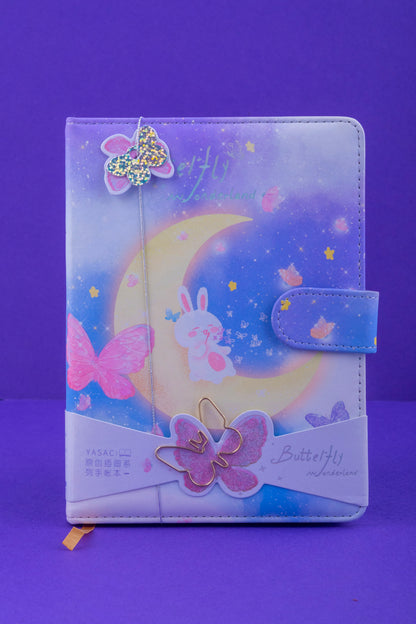 Starlight Bunny & Butterfly Magnet Lock Diary