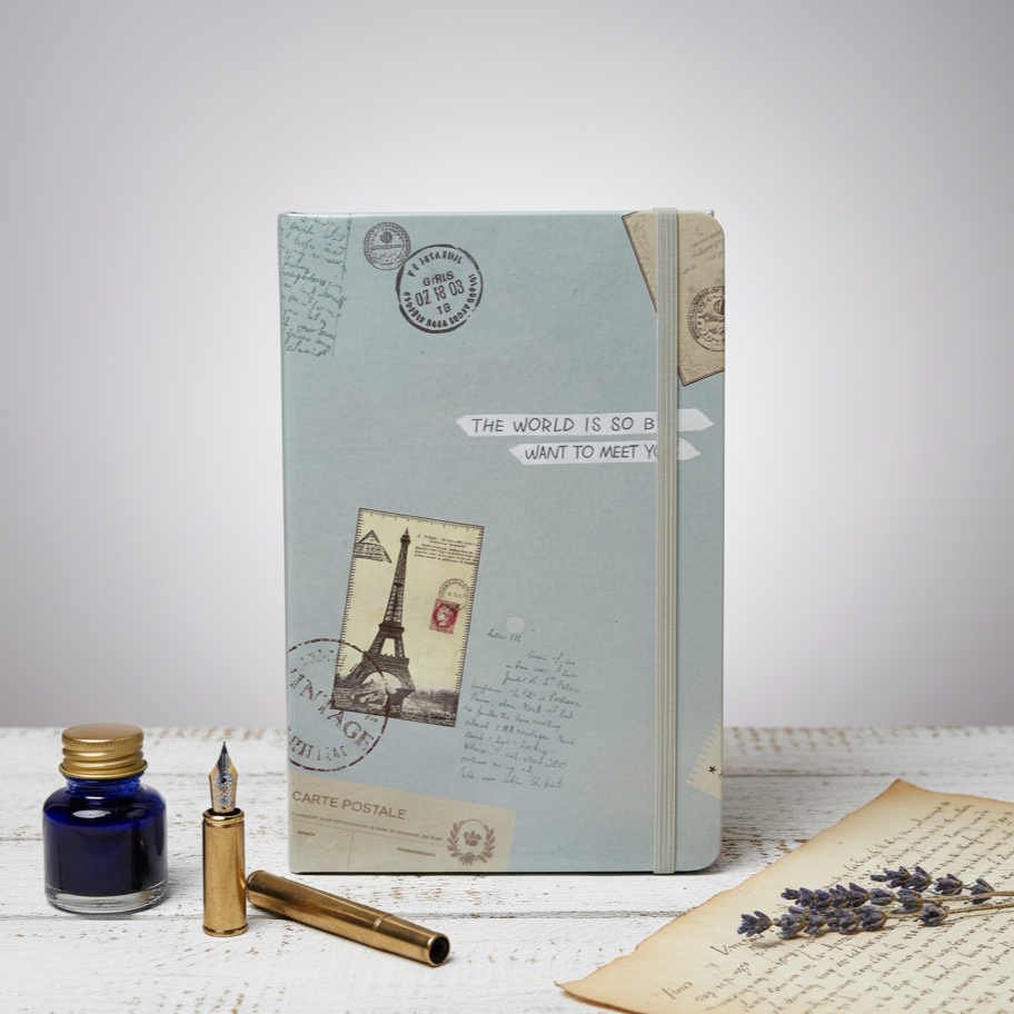 Vintage Travel-Themed Hardcover Diary