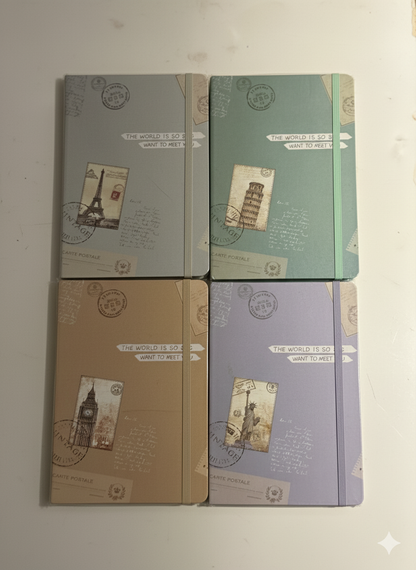 Vintage Travel-Themed Hardcover Diary