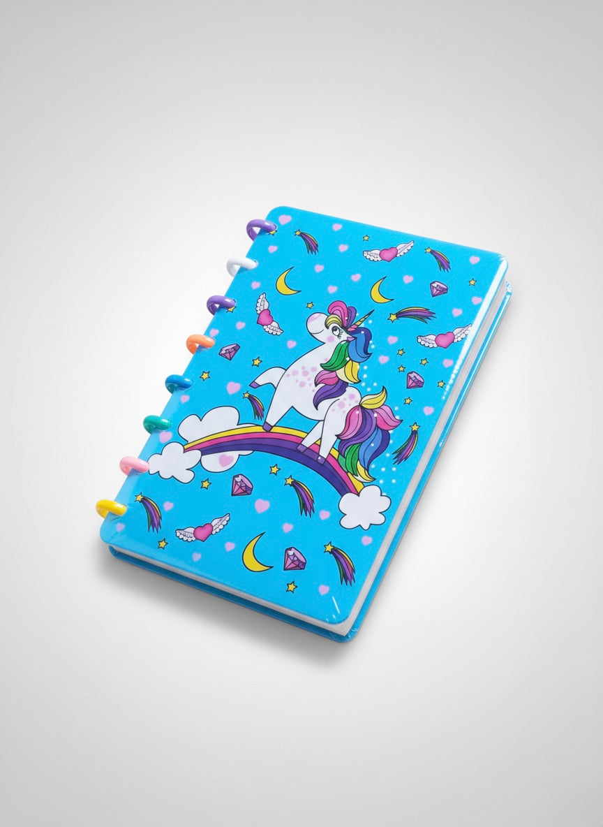Colorful Unicorn Spiral Binder Diary