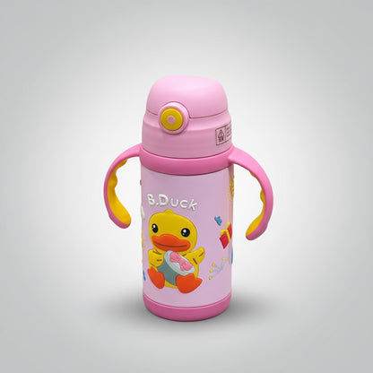 B.Duck Children's Pink Water Bottle with Handles