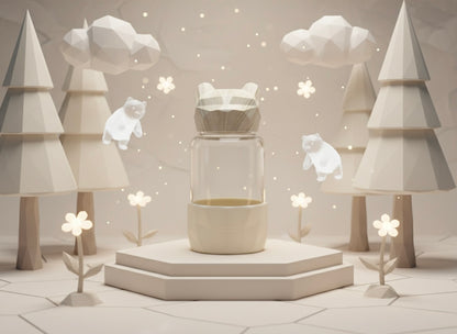 Hello Dream Modern Glass Water Bottle | Wooden Animal Lid