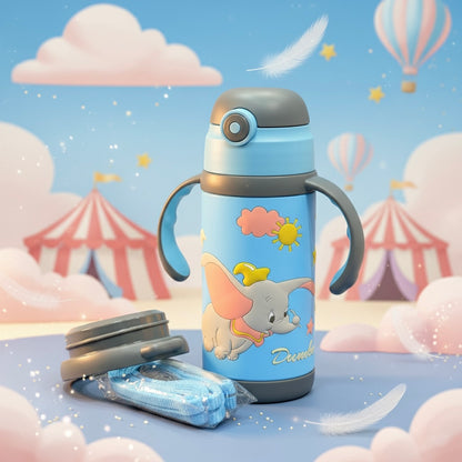 Disney Dumbo Flying Elephant Kids Water Bottle with Handles & Straw