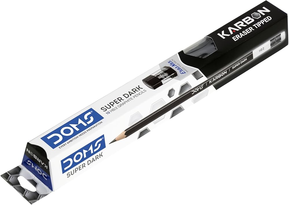 Doms Karbon Eraser Tipped Super Dark HB Pencil