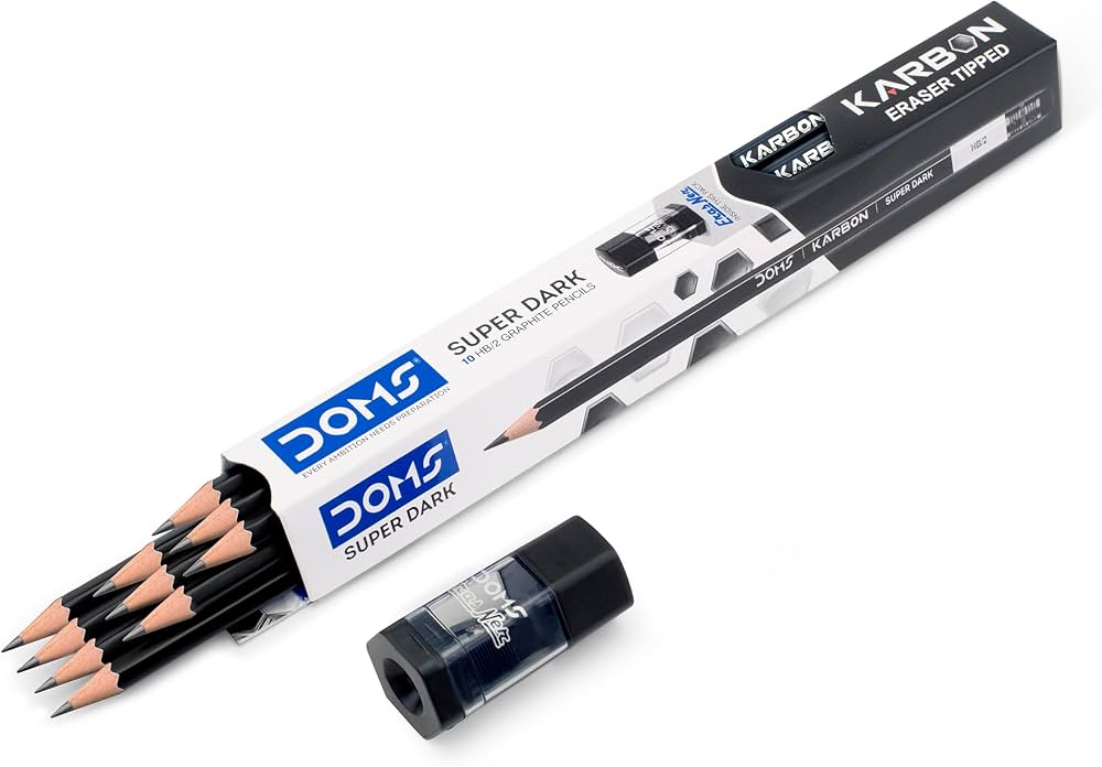 Doms Karbon Eraser Tipped Super Dark HB Pencil