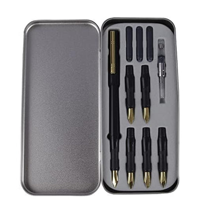 FRKB Sky Good Calligraphy Set with 3 Nibs, 5 Ink Cartridges & 1 pens Pen Gift Set  (Ink Color - Black)