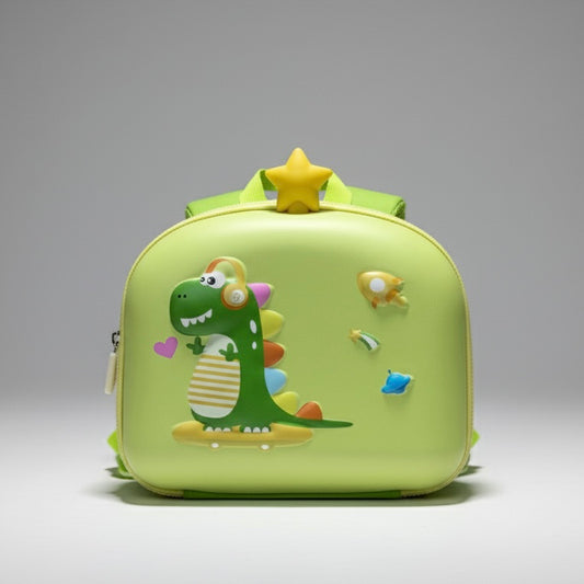Kids' 3D Cartoon Dinosaur School Backpack / Nursery Bag - Lime Green
