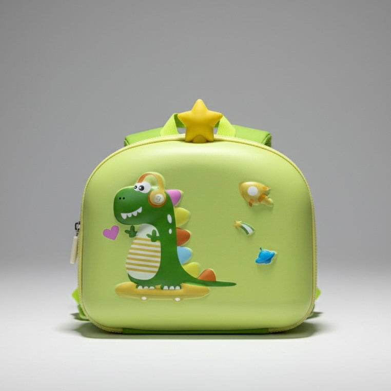 Kids' 3D Cartoon Dinosaur School Backpack / Nursery Bag - Lime Green