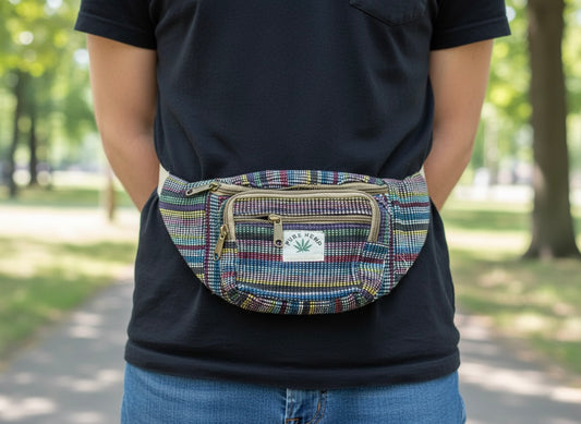 Netural Hemp Jute Material Waist Bag