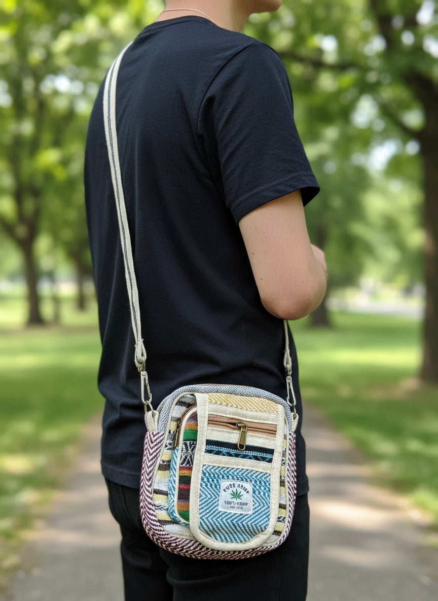 Netural Hemp Jute Material Side Bag