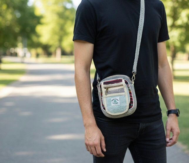 Netural Hemp Jute Material Side Bag