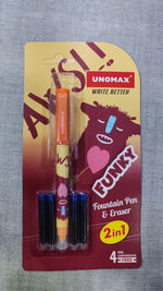 Unomax Write Better 2 in 1 Funky Fountain and Eraser Pen