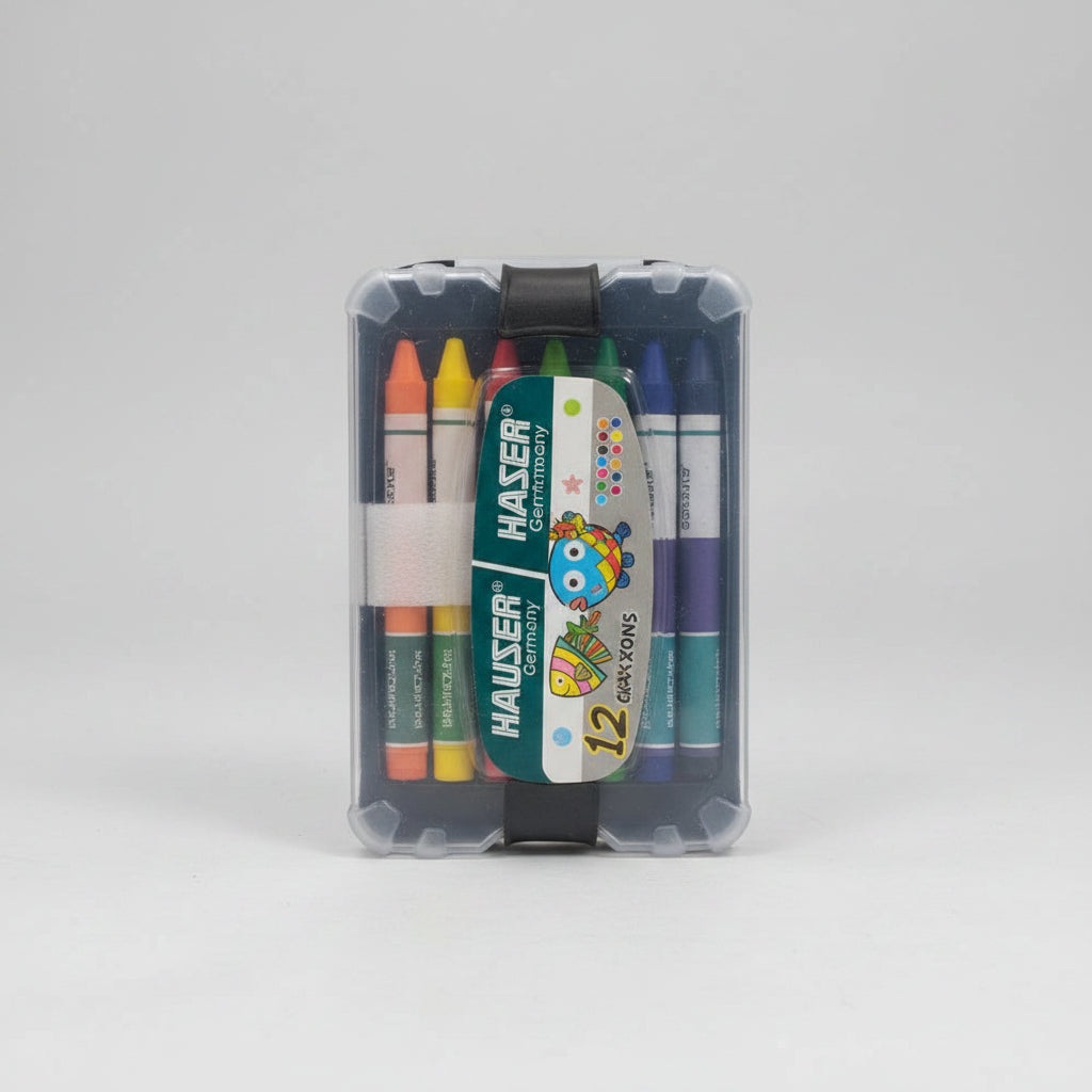 Hauser 12 Shades Box Packing Wax Crayons
