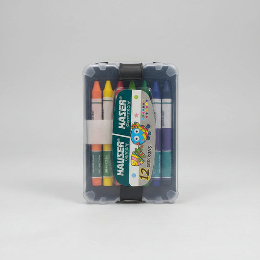 Hauser 12 Shades Box Packing Wax Crayons