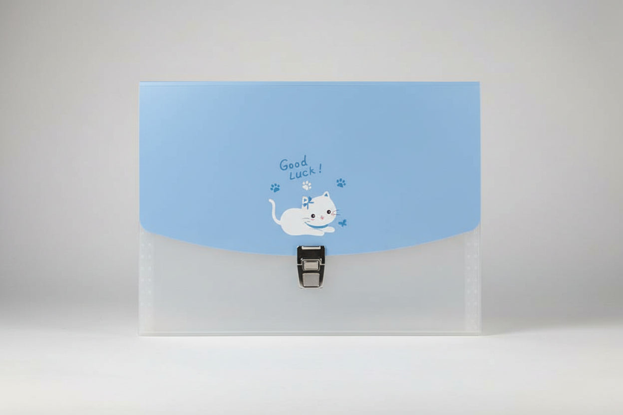 Cute Cat Design Document Storage Box with Lock