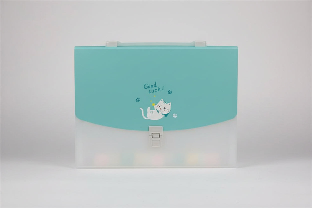 Cute Cat Design Document Storage Box with Lock