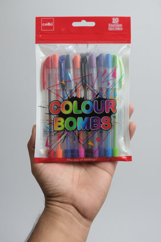 Cello Colour Bombs Fashion Gel Pen Set (10 Assorted Colors)