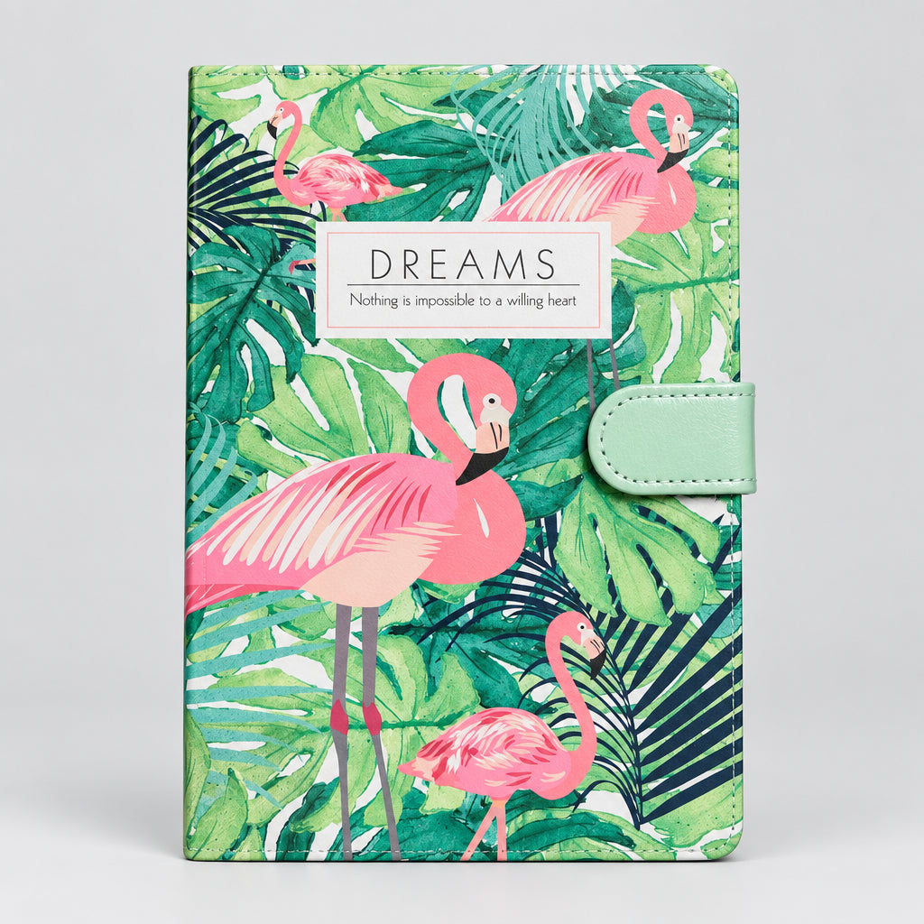 Fancy Sarus Crane Cover Page Side Lock Diary