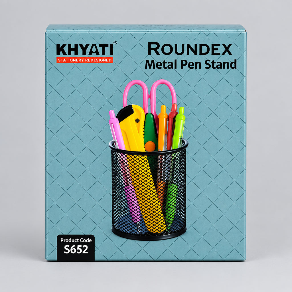 Khyati Roundex Metal Mesh Pen Stand / Desk Organizer