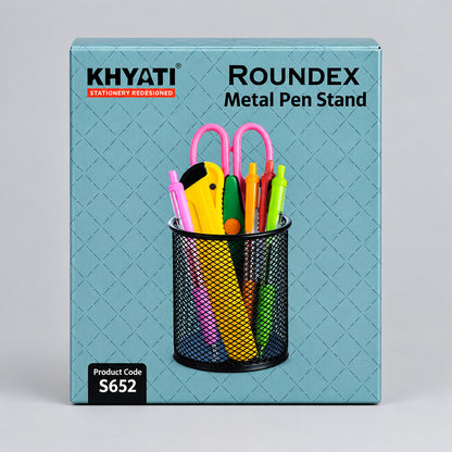 Khyati Roundex Metal Mesh Pen Stand / Desk Organizer