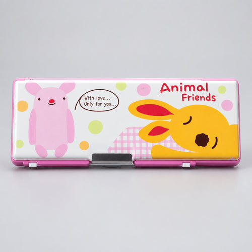 Cute Animal Friends Magnetic Pencil Box for Kids