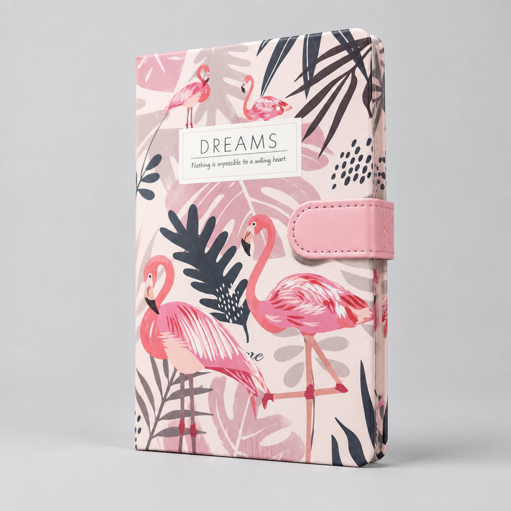 Fancy Sarus Crane Cover Page Side Lock Diary