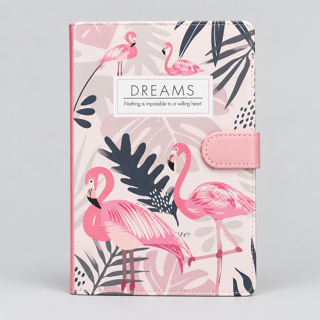 Fancy Sarus Crane Cover Page Side Lock Diary