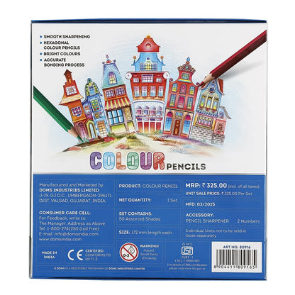 DOMS Colour Pencils Box Pack of 50 Shades