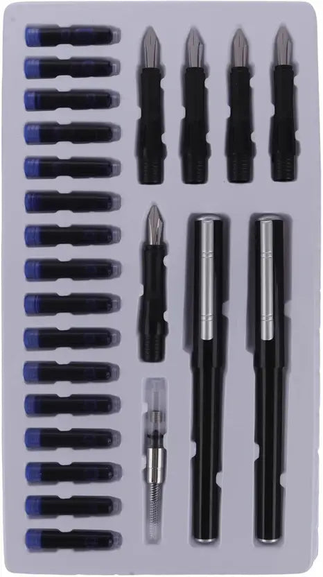 FRKB Sky Good Calligraphy Set with 5 Nibs,16 Ink Cartridges & 2 pens Pen Gift Set  (Ink Color - Black)
